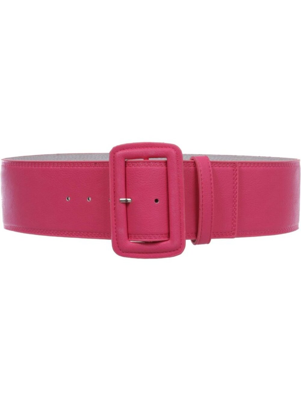 High Waist 3" Wide Fashion Leather Belt with Stitching - Stylish Accessory for